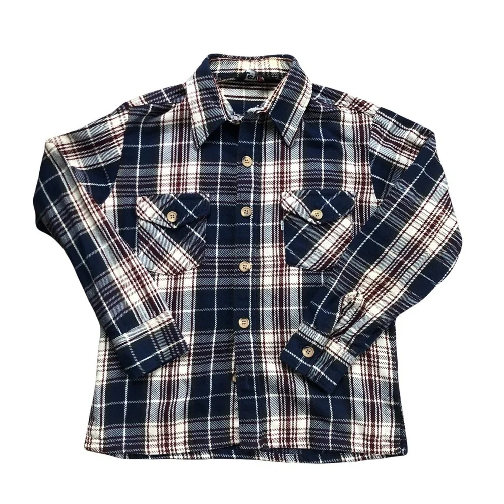 VTG Levi’s Mens Woven Cotton Blend Plaid Button Up Classic Shirt Farmer Western